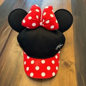 Disney Polka Dot Minnie Mouse Hat with Ears and Puffy Bow